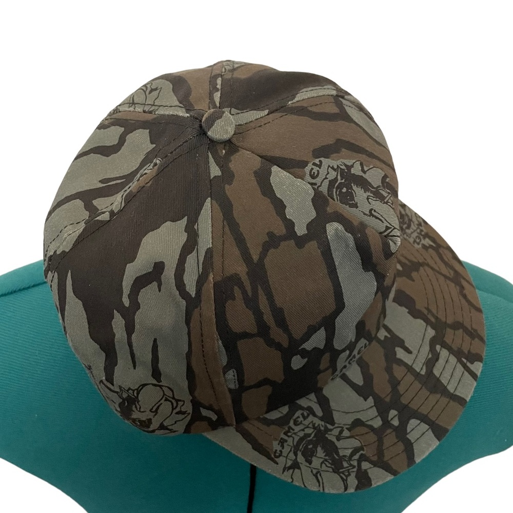 Vintage 1989 Camel Cigarettes REBARK Camo Snapback Hat Made In USA Joe Camel